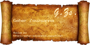 Geher Zsuzsanna névjegykártya